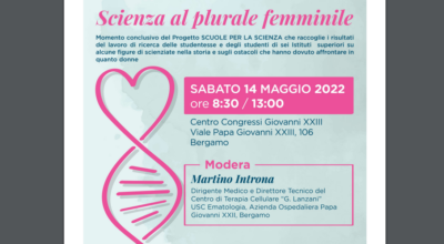 Sabato 14 maggio Progetto “Scuole per la Scienza” – Convegno “Scienza al plurale femminile”